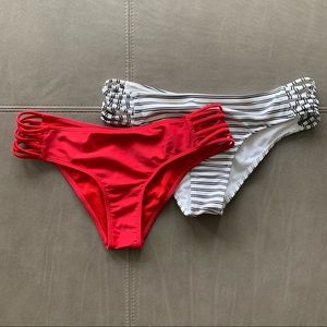 TWO Hollister Strappy Cheeky Bikini Bottoms (both size M)